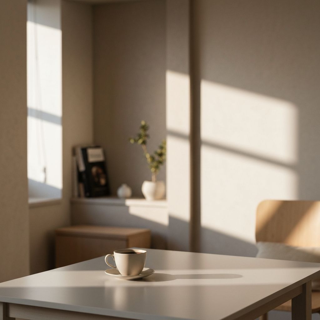 Transitional moment with coffee